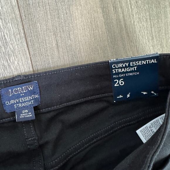 J.Crew Curvy Essential Jeans Womens 26 Black Straight All-day Stretch High Rise - Picture 4 of 7